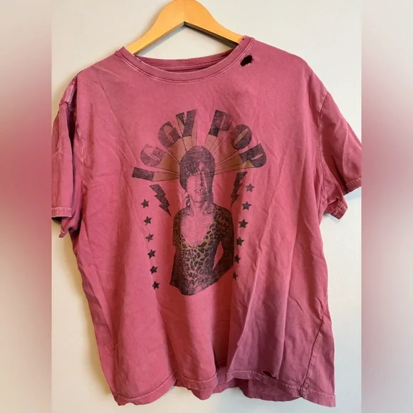 Men’s lucky brand Iggy Pop Graphic Tee xl distressed punk rock music - Picture 2 of 8